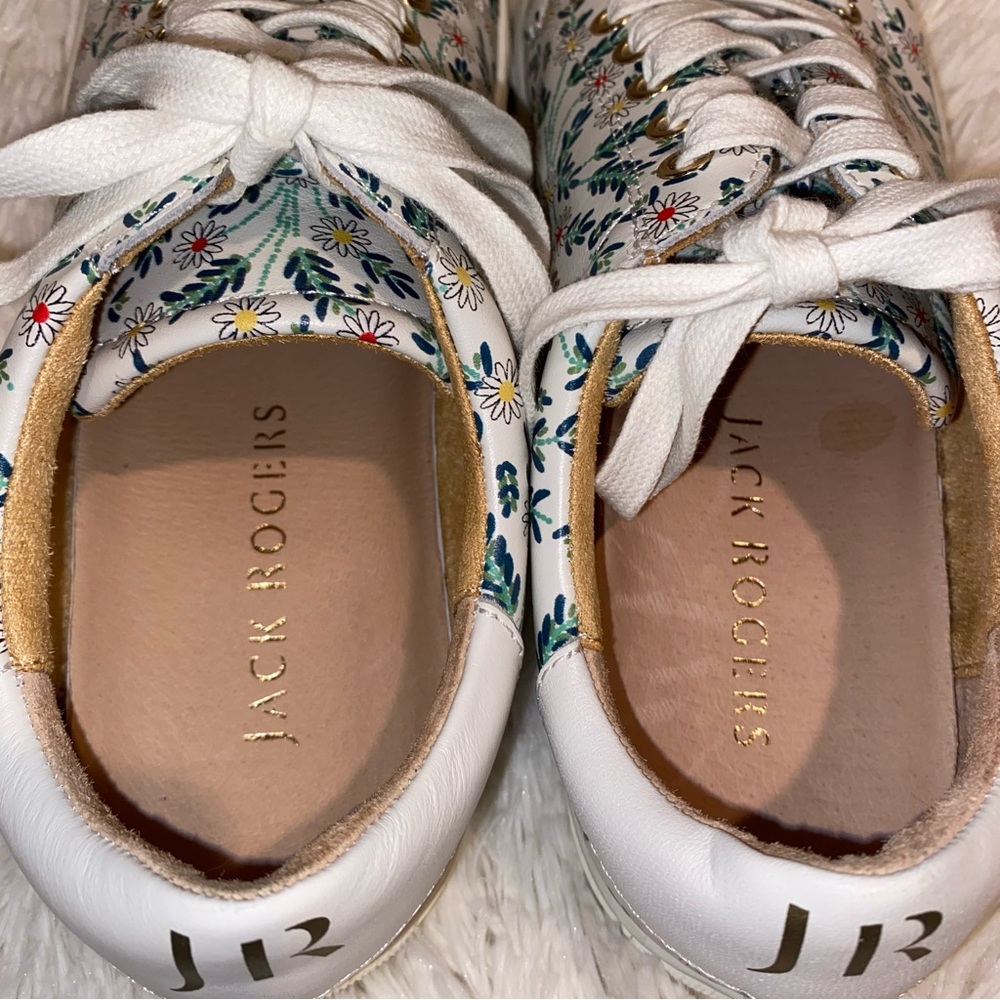 🎉2xHP🎉 Jack Rogers Womens White Floral Rory Daisy Lace-Up Sneakers Size 8 - Picture 6 of 8